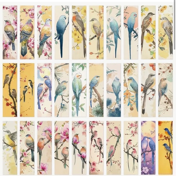 (61) Hand-Painted Artistic Bird Bookmark Set of 10 - Unique Aesthetic Designs - Picture 10 of 10